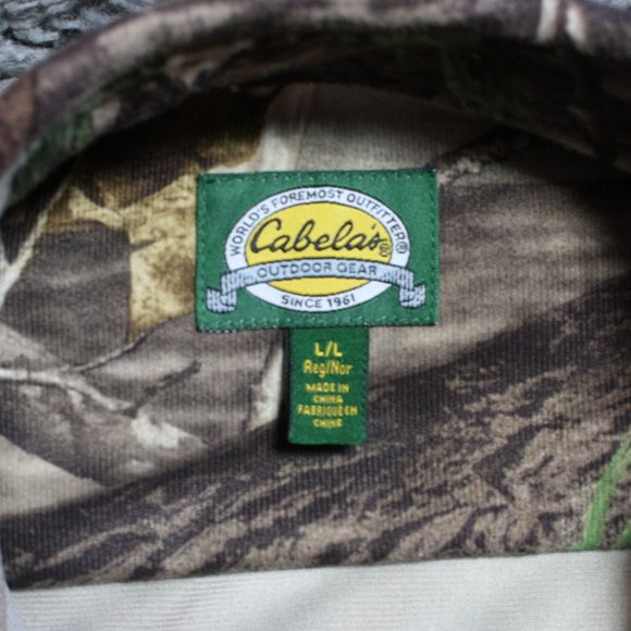 Cabelas Shirt Long Sleeve Mens Large Camo Button Down Hunting Outdoors Flannel - Picture 6 of 6
